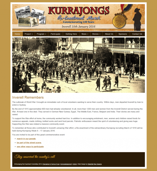 Inverell Remembers website