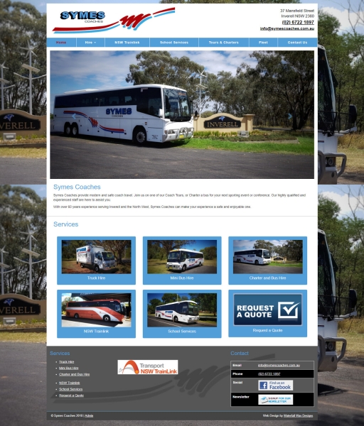Symes Coaches website