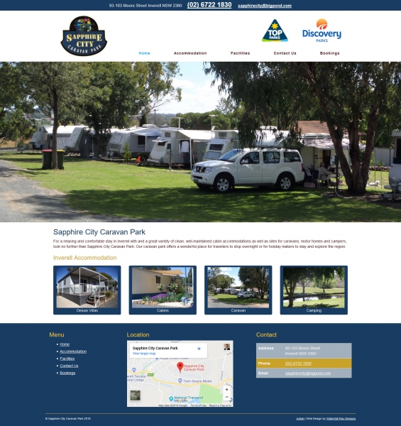 Sapphire City Caravan Park website