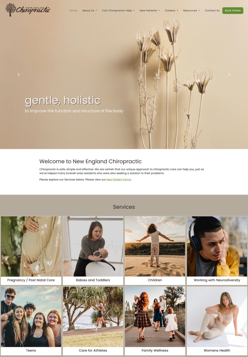 New England Chiropractic website