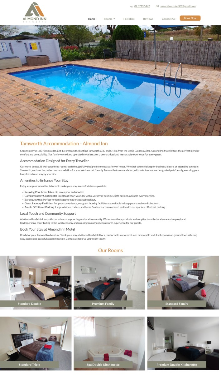Almond Inn Motel, Tamworth website