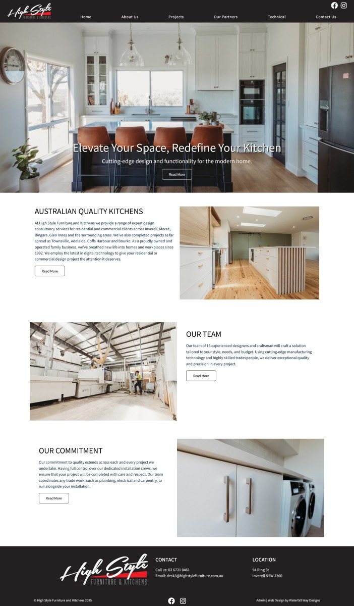 High Style Furniture and Kitchens website