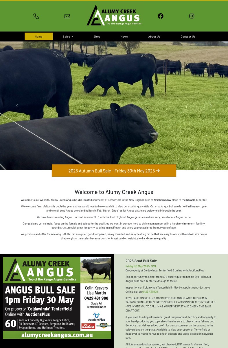 Alumy Creek Angus website