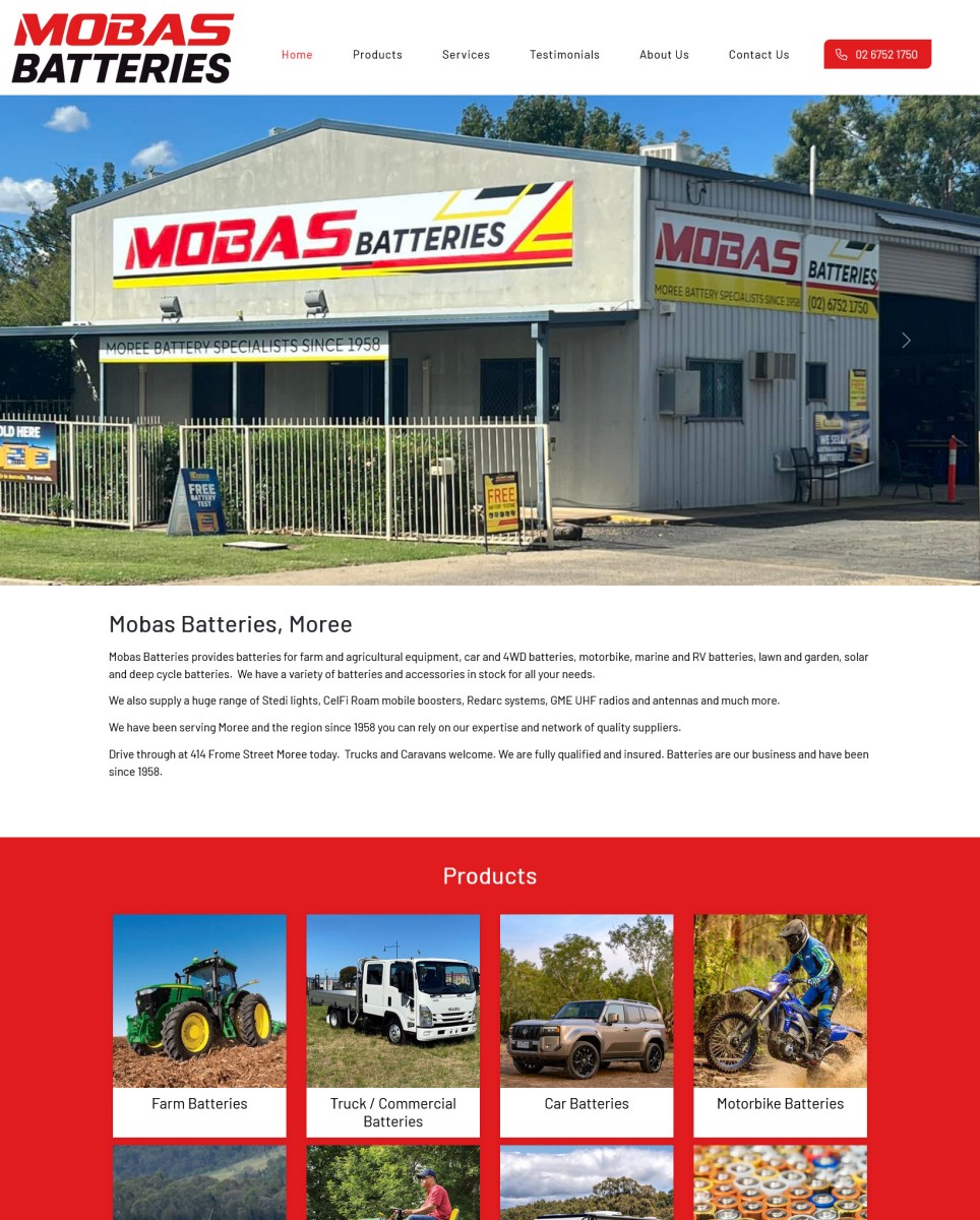 Mobas Batteries website