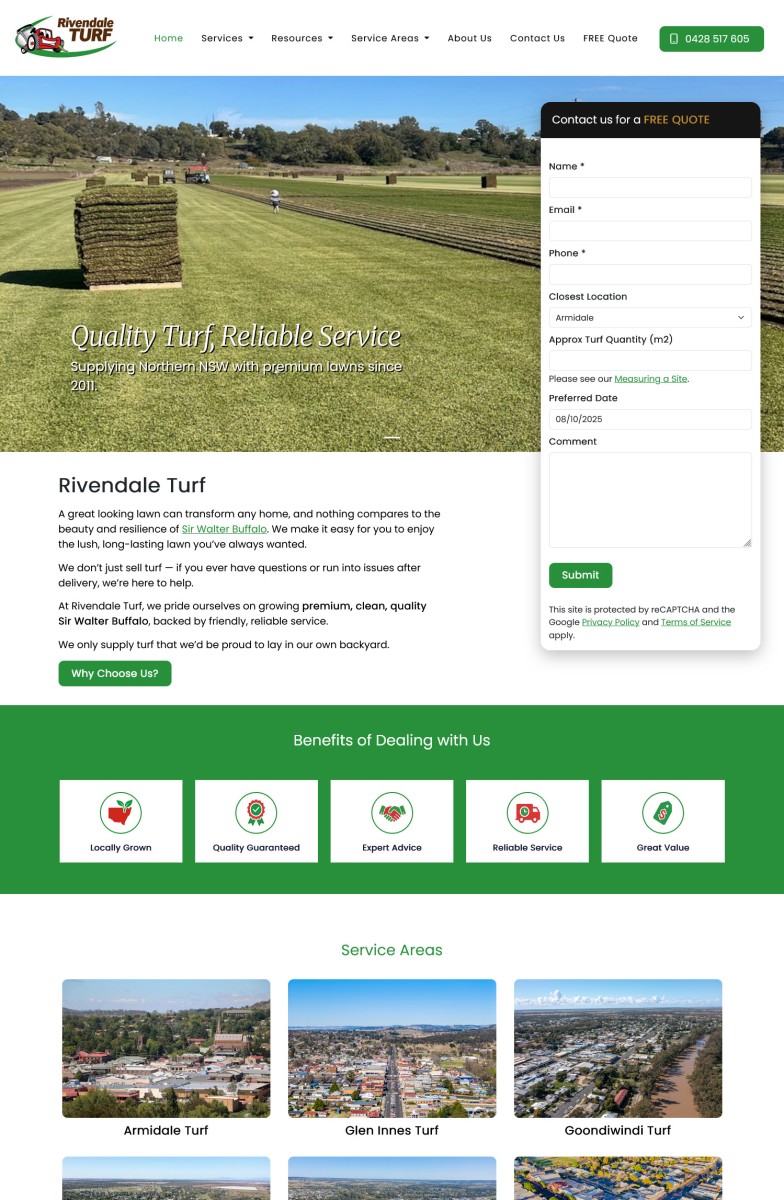 Rivendale Turf website